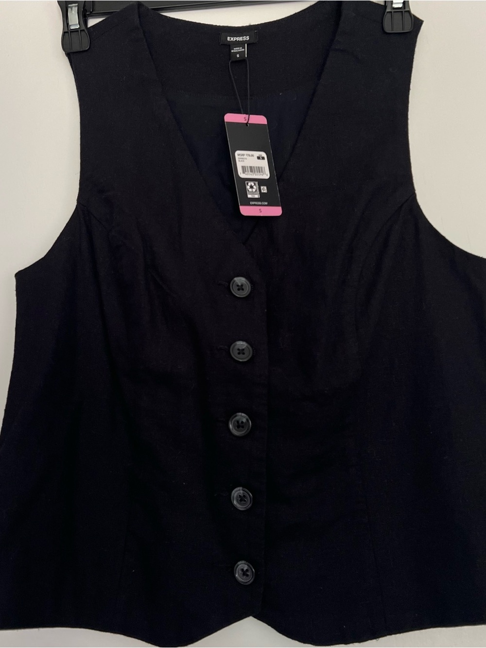 Express Tailored Linen Vest - Picture 4 of 7